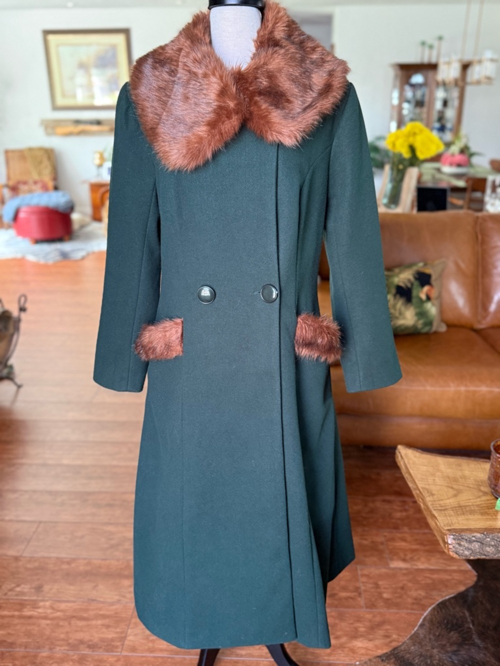 🥶 Collectif Dark Green Trench Coat Retro